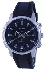 Casio Chronograph Resin Strap Analog MTP-E505-1A MTPE505-1 Men's Watch