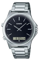 Casio Analog Digital Black Dial Stainless Steel MTP-VC01D-1E MTPVC01D-1 Men's Watch