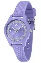 Relógio feminino Morellato com mostrador roxo macio e pulseira de plástico quartzo R0151163511