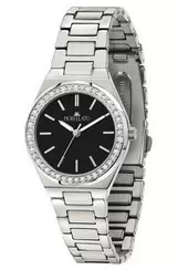 Relógio feminino Morellato Ego preto mostrador de aço inoxidável quartzo R0153164502