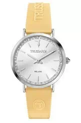 Trussardi T-Motif Silver Dial Rubber Strap Quartz R2451140503 Women's Watch