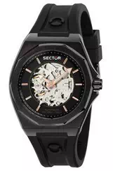 Sector 960 Black Dial Silicon Strap Automatic R3221528001 100M Men\'s Watch