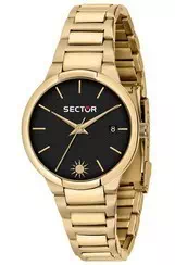 Sector 665 Black Dial Gold Tone Stainless Steel Quartz R3253524506 Women\'s Watch