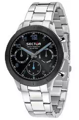 Relógio masculino setor 270 com mostrador preto em aço inoxidável quartzo R3253578011