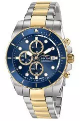 Sector 450 Chronograph Blue Sunray Dial Two Tone Stainless Steel Quartz R3273776001 100M Men\'s Watch