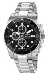 Sector 450 Chronograph Black Sunray Dial Stainless Steel Quartz R3273776002 100M Men\'s Watch