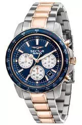 Sector 550 Chronograph Blue Dial Two Tone Stainless Steel Quartz R3273993001 100M Men\'s Watch
