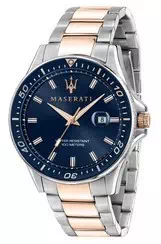 Maserati Sfida Blue Dial Two Tone Stainless Steel Quartz R8853140003 100M Men's Watch