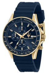 Relógio Maserati Sfida Cronógrafo Azul Sunray Mostrador Quartzo R8871640004 100M Relógio Masculino