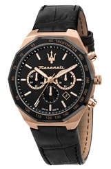 Maserati Stile Chronograph Black Matt Dial Quartz R8871642001 100M Men\'s Watch