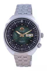 Relógio masculino RA-AA0E02E09C 200M automático do Orient World Map Revival Diver