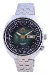 Relógio masculino RA-AA0E02E19B 200M com revival do mapa do mundo orientado para mergulhadores automáticos