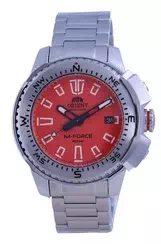 Orient M-Force Orange Dial Stainless Steel Automatic Diver\'s RA-AC0N02Y10B 200M Men\'s Watch