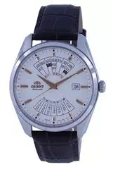 Relógio Orient Multi Ano Calendário Branco Mostrador Couro Automático RA-BA0005S10B Relógio Masculino