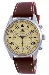 Orient Sports Flight Style Chronograph Beige Dial Quartz RA-KV0503Y10B Men\'s Watch