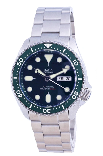 Ratio FreeDiver Green Dial Sapphire Crystal Stainless Steel Automatic RTA105 200M Men\'s Watch