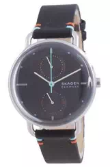 Relógio feminino Skagen Horizont cinza mostrador de couro quartzo SKW2930