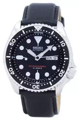 Seiko Automatic Diver\'s Black Leather SKX007J1-var-LS10 200M Men\'s Watch