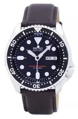 Seiko Automatic Diver\'s Dark Brown Leather SKX007J1-var-LS11 200M Men\'s Watch