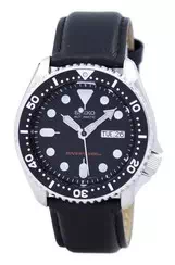 Seiko Automatic Diver\'s Black Leather SKX007K1-var-LS10 200M Men\'s Watch