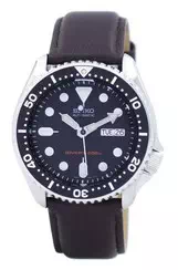 Seiko Automatic Diver\'s Dark Brown Leather SKX007K1-var-LS11 200M Men\'s Watch