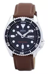 Seiko Automatic Diver\'s Brown Leather SKX007K1-var-LS12 200M Men\'s Watch