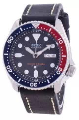 Relógio masculino SKX009J1-var-LS16 200M do mostrador preto do mergulhador automático Seiko