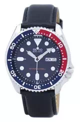 Seiko Automatic Diver\'s Black Leather SKX009K1-var-LS10 200M Men\'s Watch