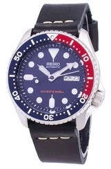 Relógio Seiko Automático SKX009K1-LS14 Diver 200 M Pulseira de Couro Preto dos homens