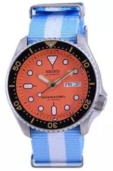 Seiko Automatic Diver\'s Japan Made Polyester SKX011J1-var-NATO24 200M Men\'s Watch
