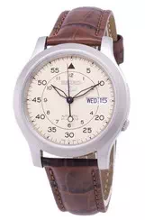 Seiko 5 Military SNK803K2-var-SS2 Automatic Brown Leather Strap Men\'s Watch