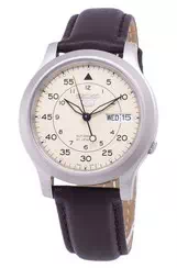 Seiko 5 militar SNK803K2-SS4 relógio de homens de pulseira de couro marrom automático