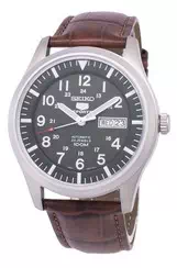 Seiko 5 Sports Automatic Brown Leather SNZG09K1-var-LS7 100M Men\'s Watch