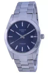 Tissot Gentleman Titanium Blue Dial Quartz T127.410.44.041.00 T1274104404100 100M Men's Watch