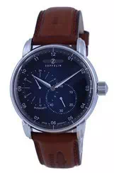 Zeppelin New Captain\'s Line Blue Dial Leather Strap Automatic 8662-3 86623 Men\'s Watch