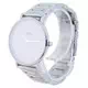 Relógio feminino Cluse Minuit de 3 elos com mostrador branco de aço inoxidável quartzo CW0101203026
