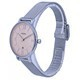 Relógio feminino de malha de aço inoxidável jacqueline fóssil rosa mostrador quartzo ES5089