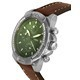 Fossil Bronson Chronograph Brown Leather Green Dial Quartz FS5898 Men's Watch