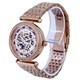 Fossil Lyric Crystal Accents Rose Gold Stainless Steel Skeleton Dial Automatic ME3198 Women's Watch