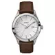 Relógio masculino Timex Torrington com mostrador prateado e pulseira de couro quartzo TW2R90300