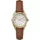 Relógio feminino Timex Torrington com mostrador prateado e pulseira de couro quartzo TW2R91100