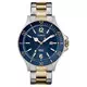 Relógio masculino Timex Harbourside Blue Dial de dois tons de aço inoxidável quartzo TWG019600